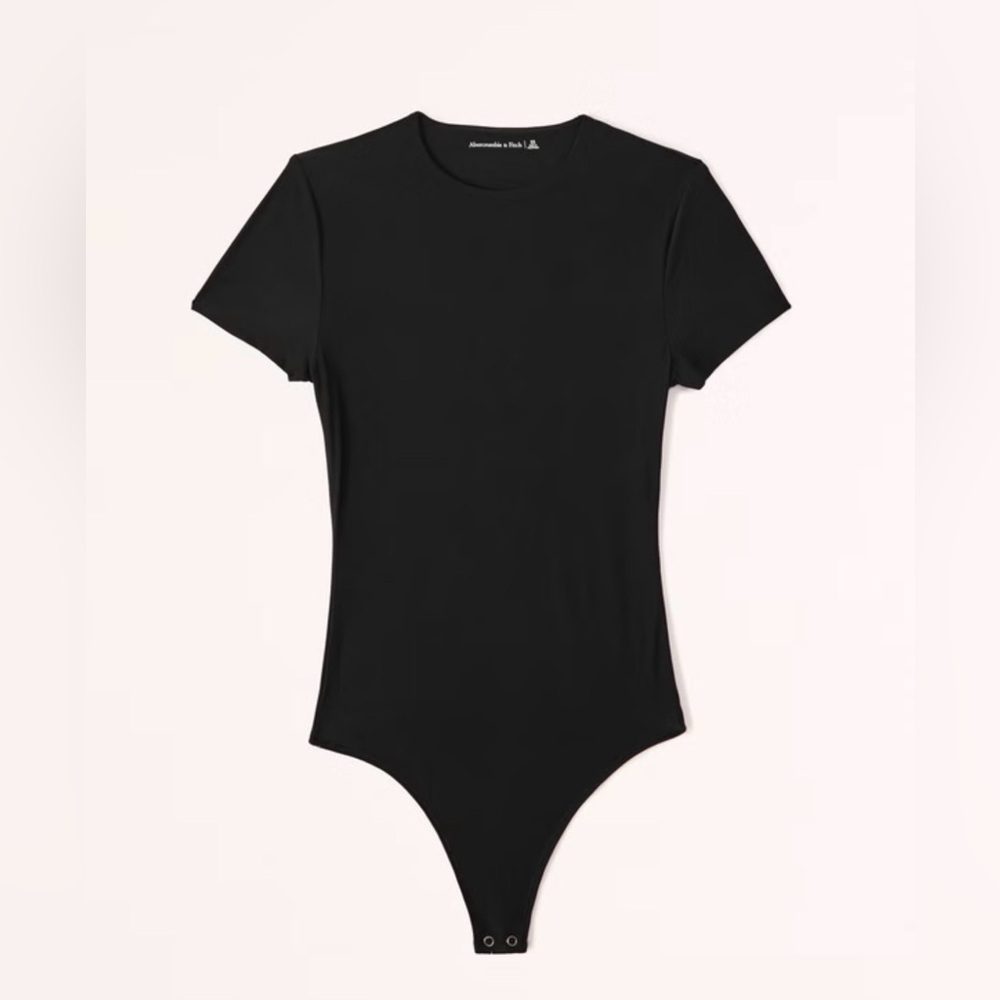 NWT Abercrombie & Fitch Soft Matte Seamless Tee Bodysuit, Black, S